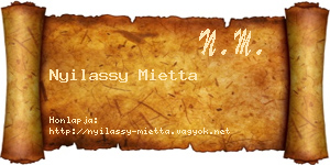 Nyilassy Mietta névjegykártya
